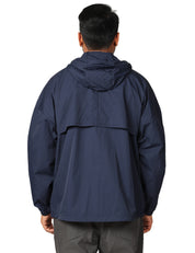 GIUBBOTTO UOMO K-WAY GAMALIEUL BLU IN NYLON TRASPIRANTE CON ZIP E CAPPUCCIO