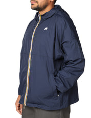 GIUBBOTTO UOMO K-WAY GAMALIEUL BLU IN NYLON TRASPIRANTE CON ZIP E CAPPUCCIO