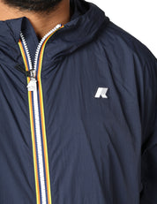 GIUBBOTTO UOMO K-WAY GAMALIEUL BLU IN NYLON TRASPIRANTE CON ZIP E CAPPUCCIO