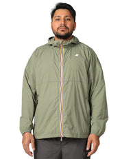 GIACCA UOMO K-WAY GAMALIEUL GREEN IN NYLON TRASPIRANTE CON ZIP E CAPPUCCIO