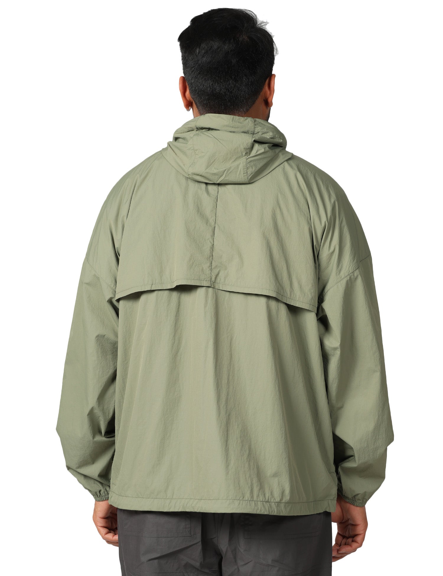 GIACCA UOMO K-WAY GAMALIEUL GREEN IN NYLON TRASPIRANTE CON ZIP E CAPPUCCIO