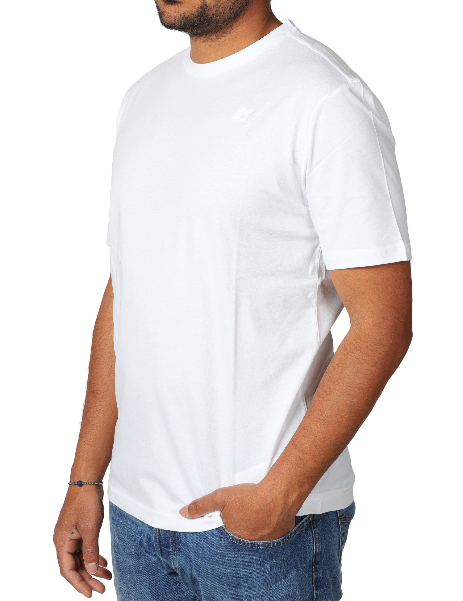 T-SHIRT UOMO K-WAY BIANCA ODOM GIROCOLLO IN JERSEY DI COTONE