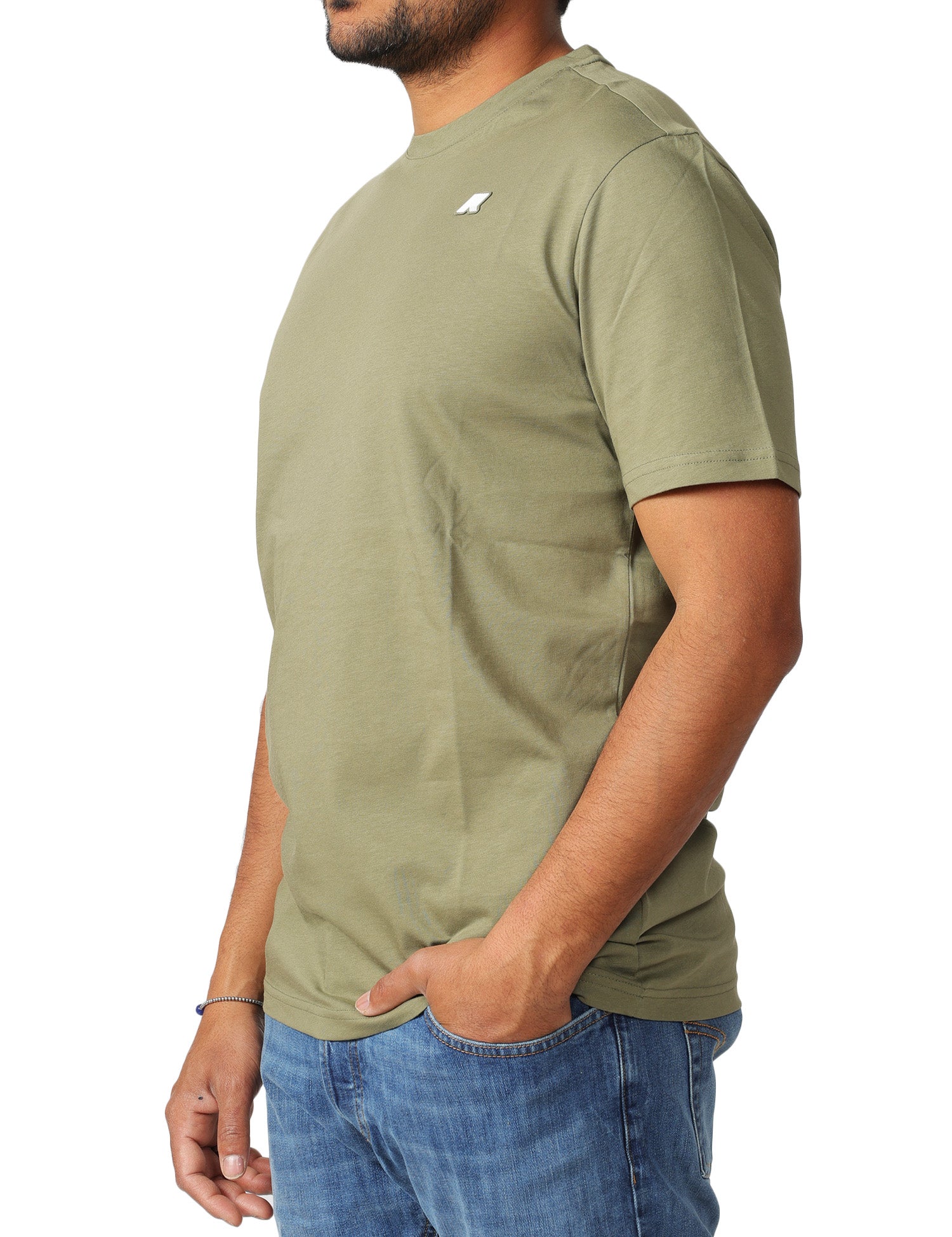 T-SHIRT UOMO K-WAY ODOM VERDE GIROCOLLO IN JERSEY DI COTONE