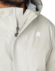 GIACCA UOMO K-WAY JACKO STRETCH BEIGE IN TESSUTO TECNICO STRETCH CON ZIP E CAPPUCCIO