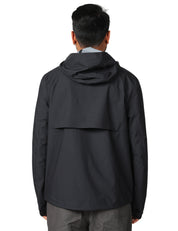 GIUBBINO UOMO K-WAY JACKO STRETCH NERO IN TESSUTO TECNICO STRETCH CON ZIP E CAPPUCCIO
