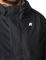 GIUBBINO UOMO K-WAY JACKO STRETCH NERO IN TESSUTO TECNICO STRETCH CON ZIP E CAPPUCCIO