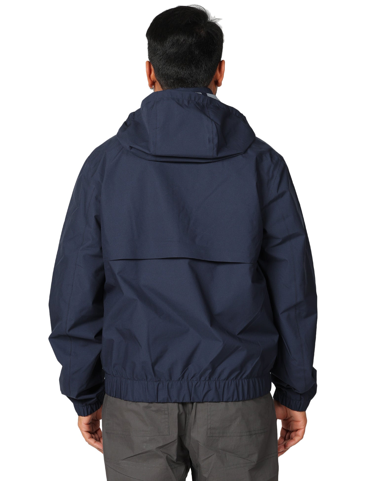 GIACCA UOMO K-WAY AURENE BLU SCURO IN TESSUTO TECNICO STRETCH CON ZIP E CAPPUCCIO STACCABILE