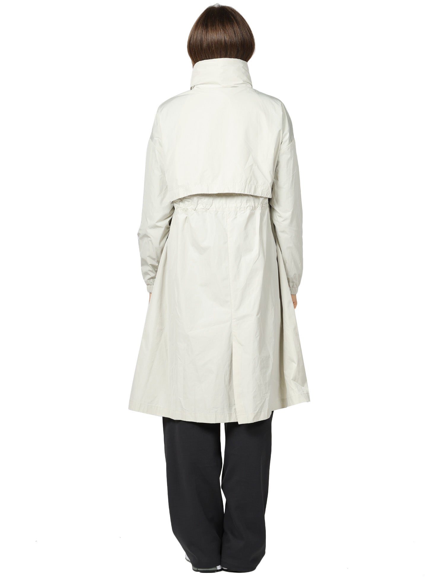 TRENCH DONNA K-WAY AUBE MEMORY BEIGE CON COLLO ALTO E FINITURA LISCIA GOMMATA