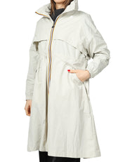 TRENCH DONNA K-WAY AUBE MEMORY BEIGE CON COLLO ALTO E FINITURA LISCIA GOMMATA