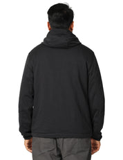 GIUBBOTTO UOMO K-WAY JAKE BLACK/GREEN REVERSIBILE IN DOPPIO TESSUTO CON CAPPUCCIO E ZIP