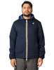 Giubbotto uomo k-way jake blu scuro reversibile con zip e cappuccio