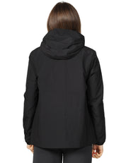 GIACCA DONNA K-WAY MARGUERITE NERO CON ZIP, CAPPUCCIO E SPALMATURA IMPERMEABILE