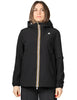 Giacca donna k-way marguerite nero con zip, cappuccio e spalmatura impermeabile