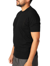 MAGLIA UOMO KANGRA NERA GIROCOLLO A COSTE LARGHE TRAFORATE 100% COTONE