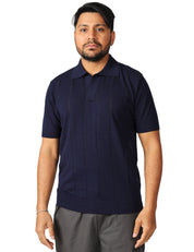 POLO UOMO KANGRA BLU A COSTE LARGHE TRAFORATE 100% COTONE
