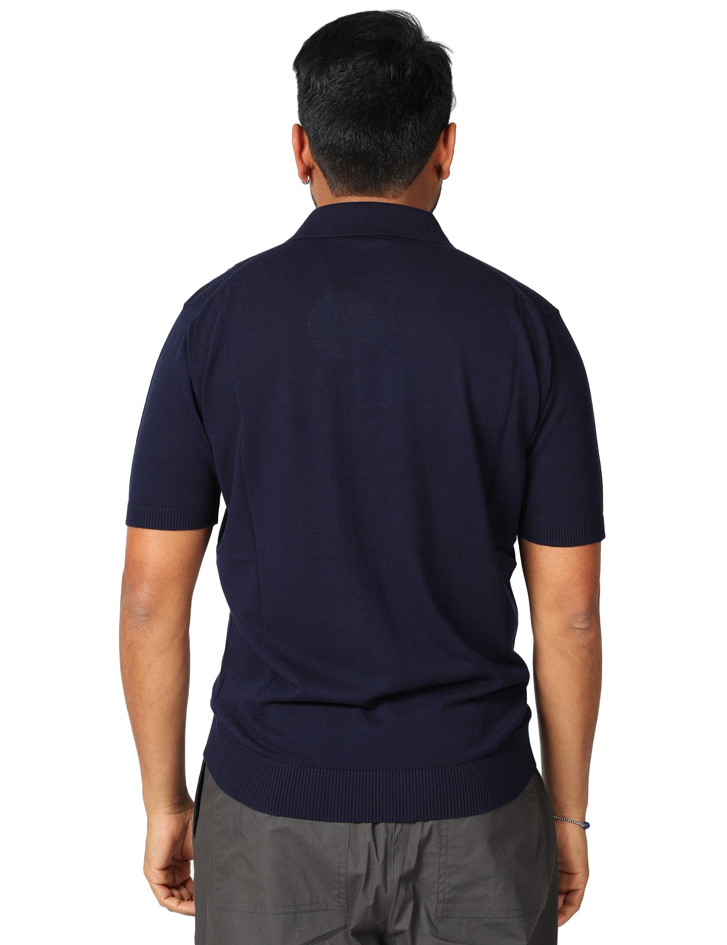 POLO UOMO KANGRA BLU A COSTE LARGHE TRAFORATE 100% COTONE