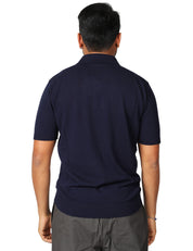POLO UOMO KANGRA BLU A COSTE LARGHE TRAFORATE 100% COTONE