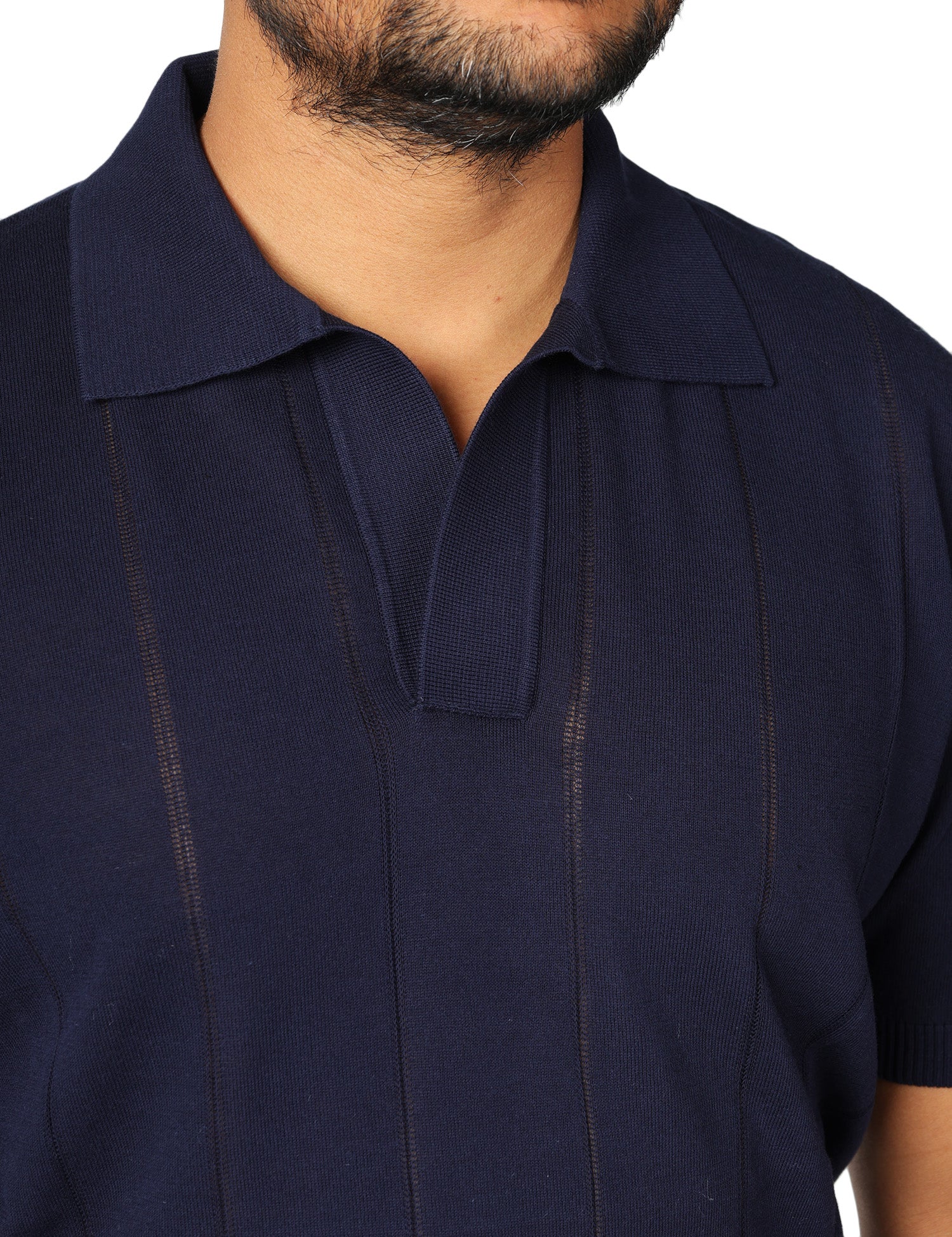 POLO UOMO KANGRA BLU A COSTE LARGHE TRAFORATE 100% COTONE