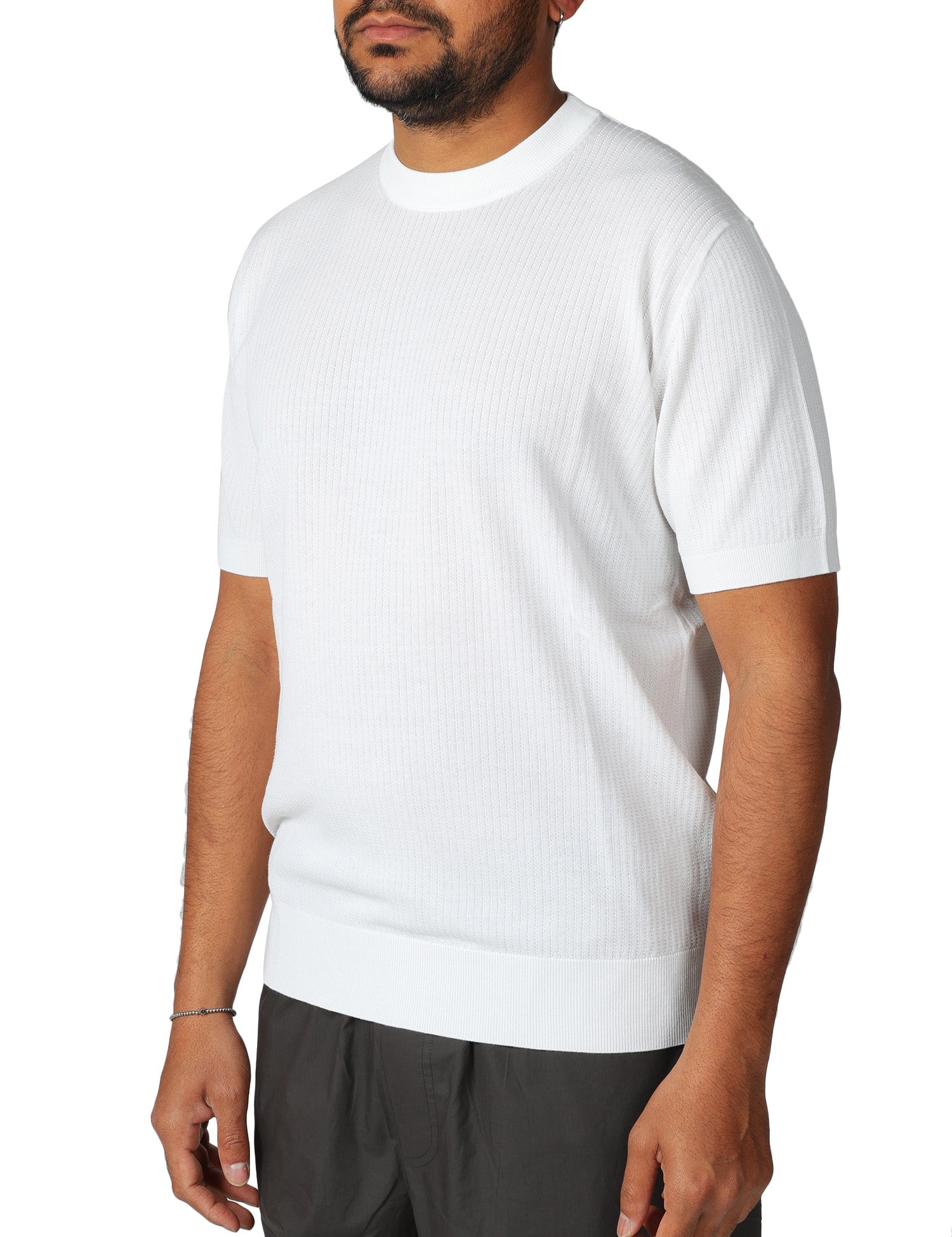 MAGLIA UOMO KANGRA GIROCOLLO CON LAVORAZIONE TRECCE E COSTE 100% COTONE