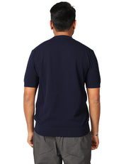 MAGLIA UOMO KANGRA BLU GIROCOLLO CON LAVORAZIONE TRECCE E COSTE 100% COTONE