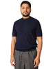 Maglia uomo kangra blu girocollo con lavorazione trecce e coste 100% cotone
