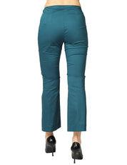 PANTALONE DONNA LIVIANA CONTI CLAUDETTE EUCALIPTO A TROMBETTA CON ELASTICO IN VITA IN MISTO VISCOSA