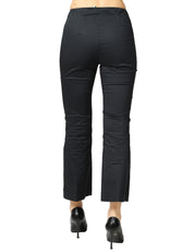 PANTALONE DONNA LIVIANA CONTI CLAUDETTE NERO A TROMBETTA CON ELASTICO IN VITA IN MISTO VISCOSA