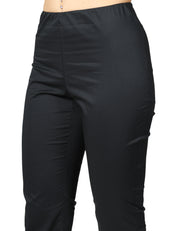 PANTALONE DONNA LIVIANA CONTI CLAUDETTE NERO A TROMBETTA CON ELASTICO IN VITA IN MISTO VISCOSA