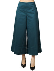 PANTALONE DONNA LIVIANA CONTI MARYLIN EUCALIPTO TAGLIO CROP AMPIO IN COTONE