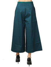 PANTALONE DONNA LIVIANA CONTI MARYLIN EUCALIPTO TAGLIO CROP AMPIO IN COTONE