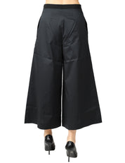 PANTALONE DONNA LIVIANA CONTI MARYLIN NERO IN COTONE TAGLIO CROP AMPIO