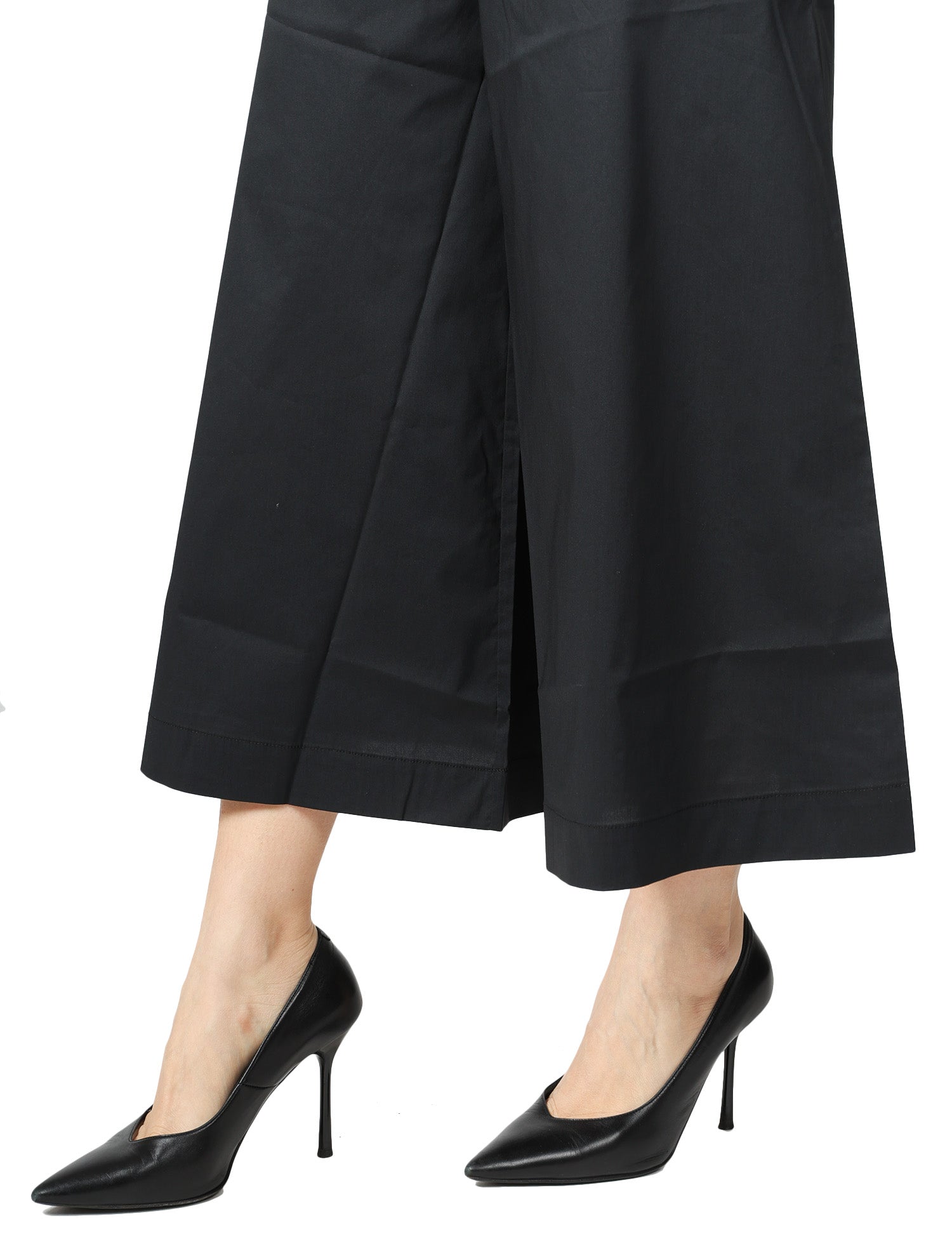 PANTALONE DONNA LIVIANA CONTI MARYLIN NERO IN COTONE TAGLIO CROP AMPIO
