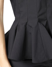 CAMICIA DONNA LIVIANA CONTI HOLLY NERA IN POPELINE A MEZZE MANICHE CON FONDO AMPIO