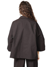 CAMICIA DONNA LIVIANA CONTI FLORA FONDENTE IN POPELINE CON MANICHE AMPIE