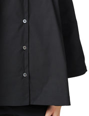 CAMICIA DONNA LIVIANA CONTI FLORA NERA IN POPELINE CON MANICHE AMPIE