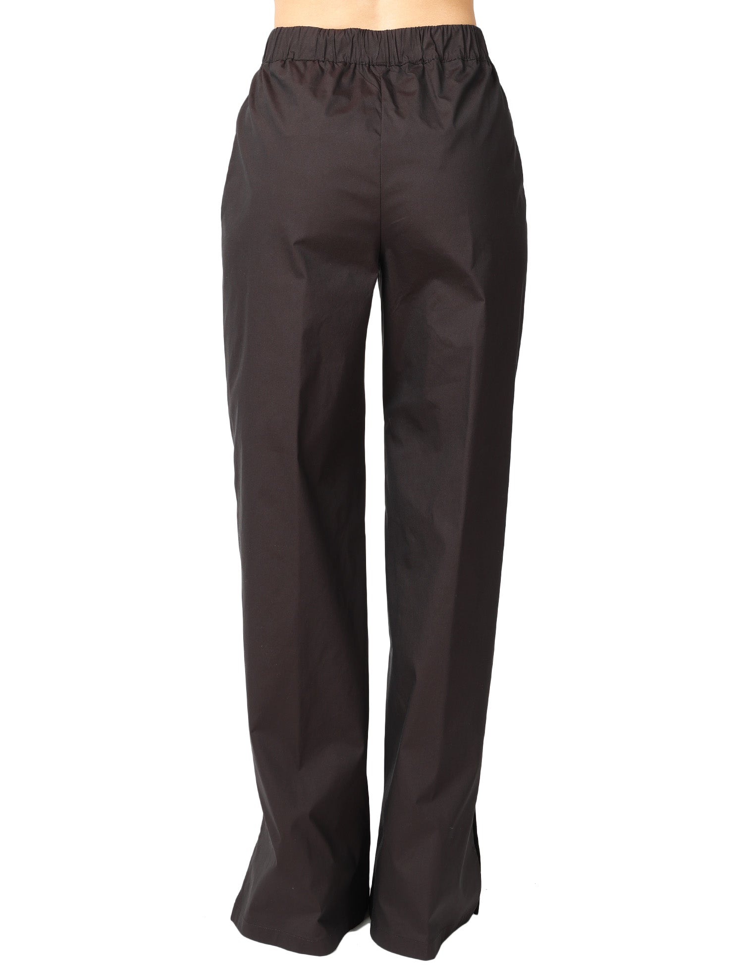 PANTALONE DONNA LIVIANA CONTI JULIAN FONDENTE IN POPELINE CON ELASTICO IN VITA E GAMBA DRITTA