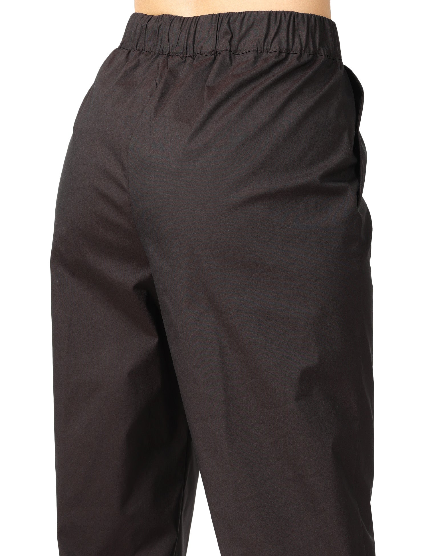 PANTALONE DONNA LIVIANA CONTI JULIAN FONDENTE IN POPELINE CON ELASTICO IN VITA E GAMBA DRITTA