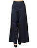 Pantalone donna liviana conti ilaria blu notte in cotone con gamba a palazzo