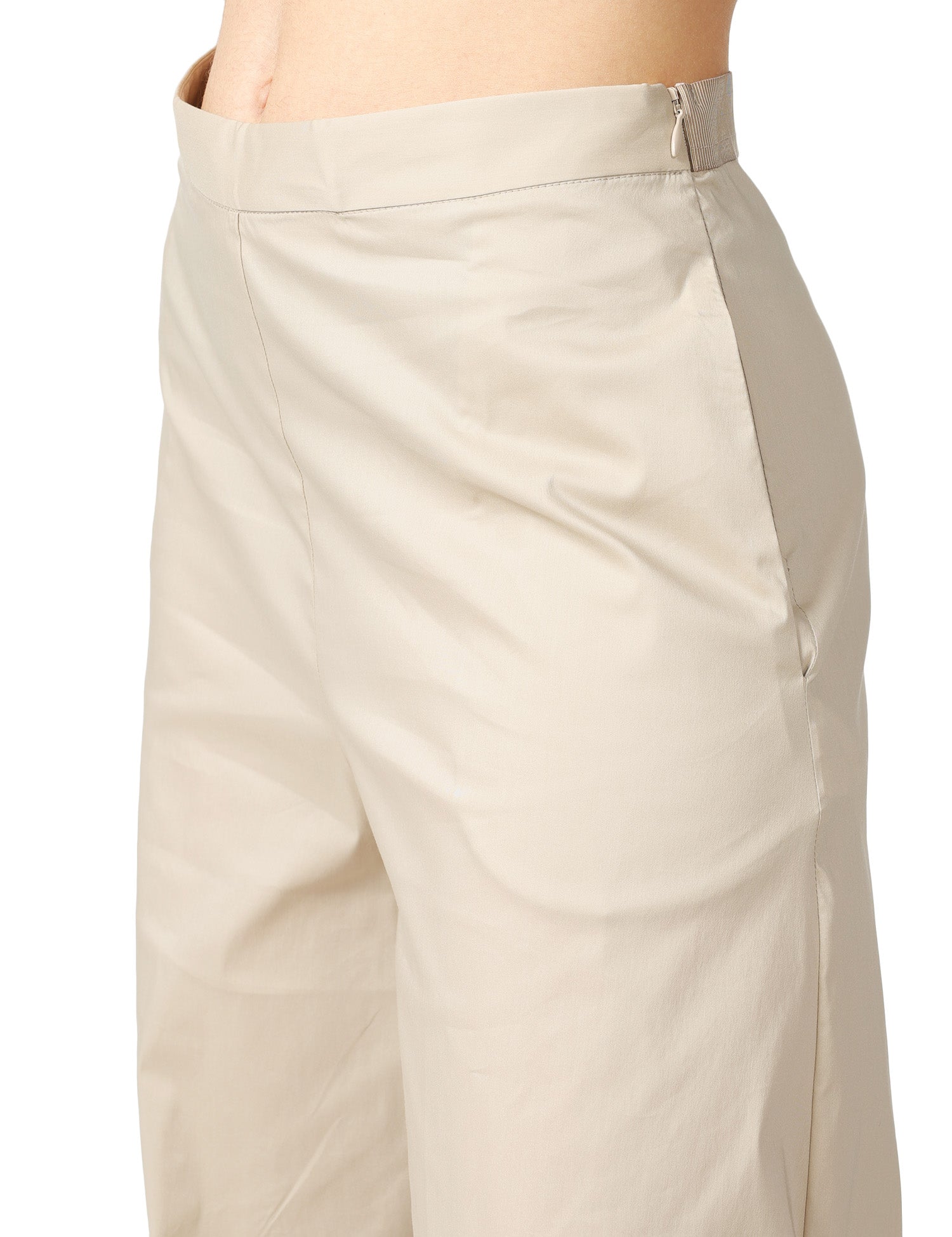 PANTALONE DONNA LIVIANA CONTI ILARIA IN COTONE CON GAMBA A PALAZZO