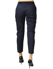 PANTALONE DONNA LIVIANA CONTI NOTTE IN POPELINE STRETCH CON ELASTICO IN VITA