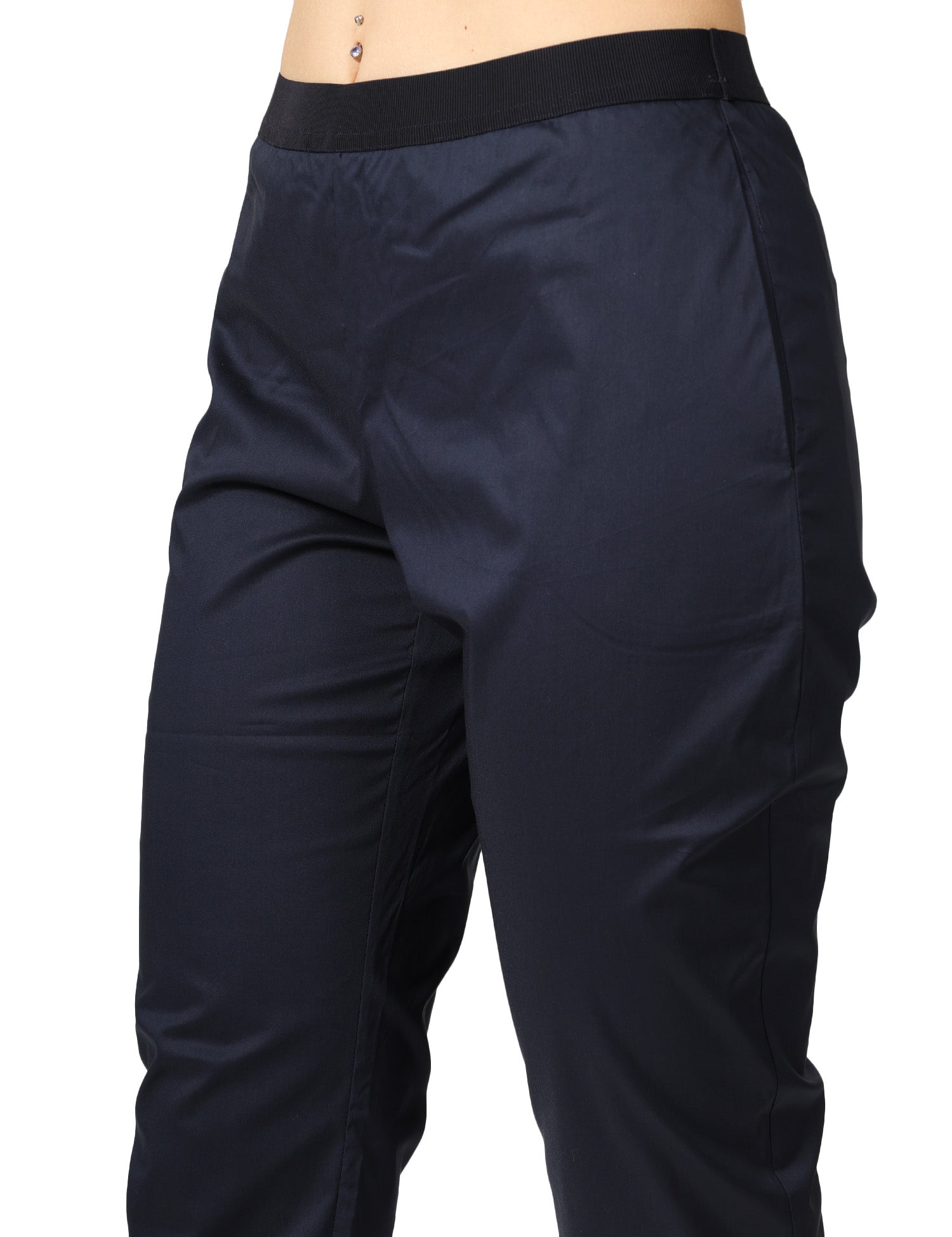 PANTALONE DONNA LIVIANA CONTI NOTTE IN POPELINE STRETCH CON ELASTICO IN VITA