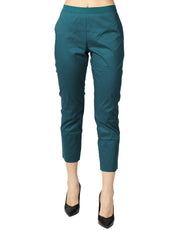 PANTALONE DONNA LIVIANA CONTI EUCALIPTO IN POPELINE STRETCH CON ELASTICO IN VITA