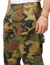 PANTALONE UOMO MAISON CRAZY WORKER CURRY STAMPA CAMOUFLAGE 100% COTONE