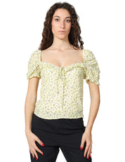 TOP DONNA MAR DE MARGARITAS LETIZIA GIALLINO A FIORI CON VOLANT