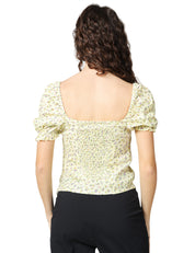 TOP DONNA MAR DE MARGARITAS LETIZIA GIALLINO A FIORI CON VOLANT