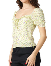 TOP DONNA MAR DE MARGARITAS LETIZIA GIALLINO A FIORI CON VOLANT