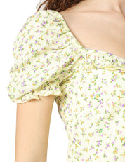 TOP DONNA MAR DE MARGARITAS LETIZIA GIALLINO A FIORI CON VOLANT