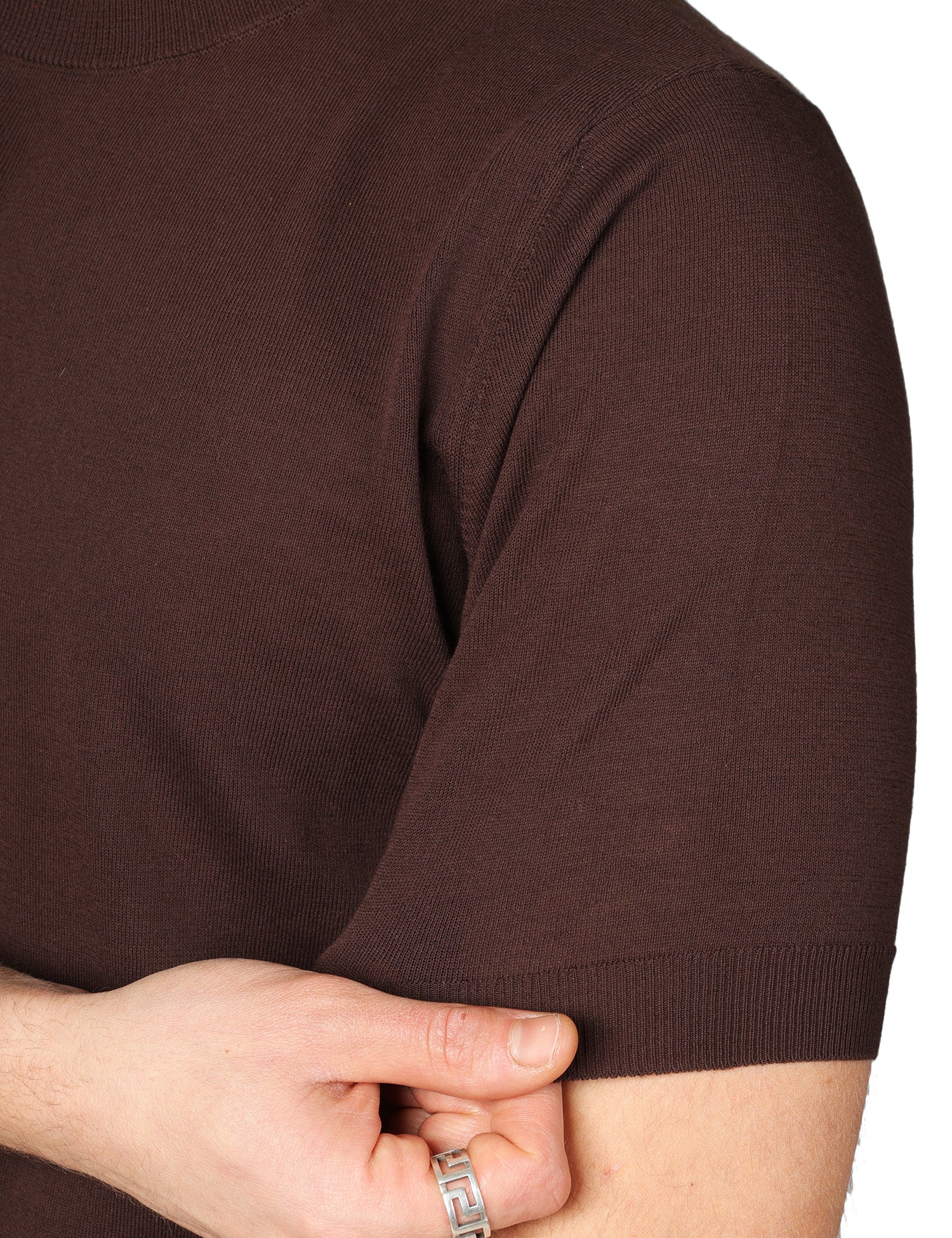 MAGLIA UOMO MASQ MORO GIROCOLLO A MEZZE MANICHE IN COTONE
