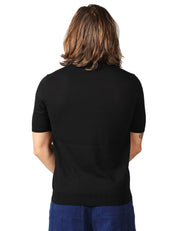 MAGLIA UOMO MASQ NERA GIROCOLLO A MEZZE MANICHE IN COTONE