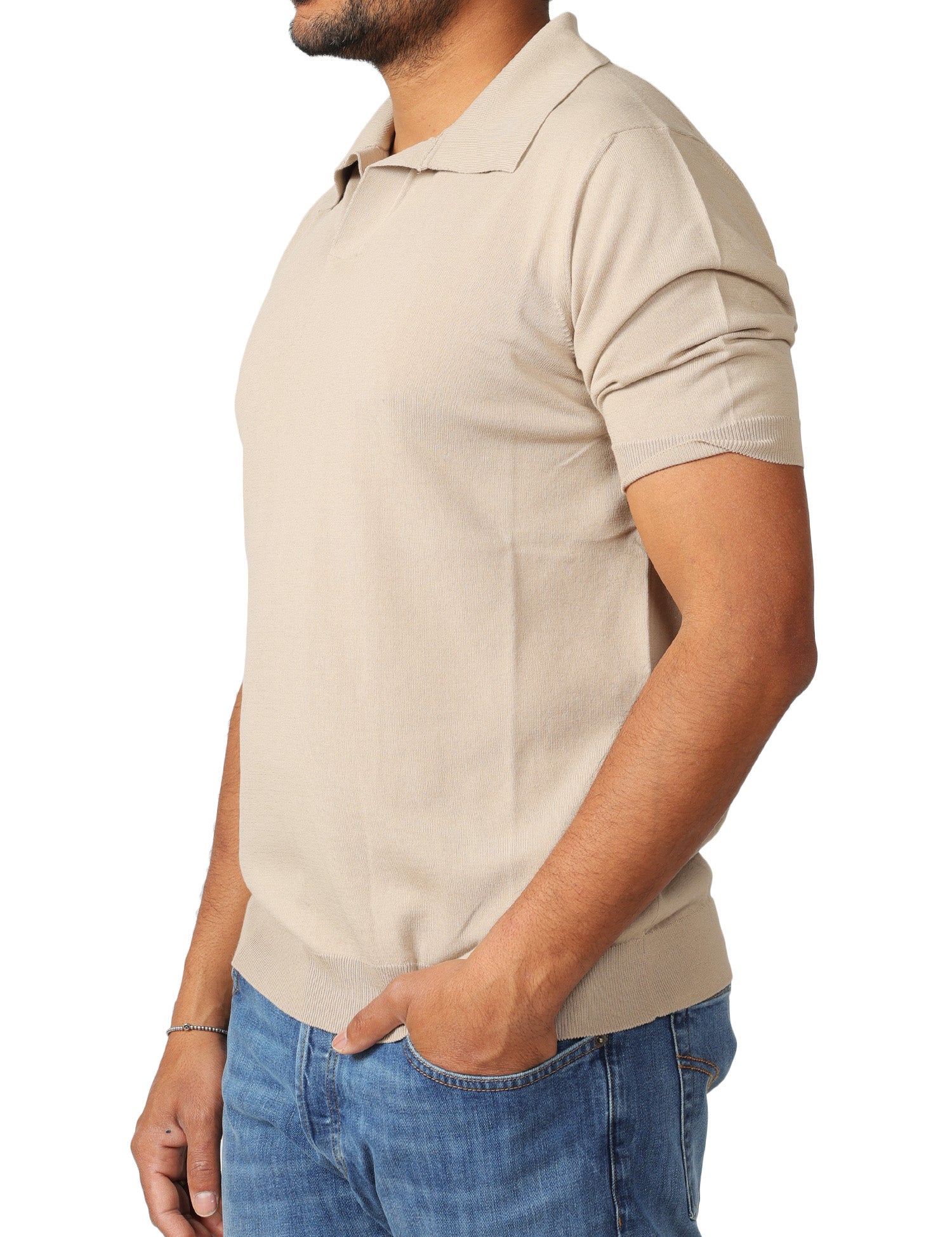 POLO UOMO MASQ A MEZZE MANICHE CON PICCOLO SCOLLO